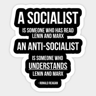 Reagan Anti-Socialism Quote Dark Sticker